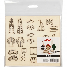 Sätt-ihop-själv träfigurer Vardag Plywood Pysselkit Trä & Papp