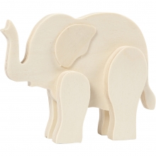 Djurfigurer Elefant 12 cm x 16 Plywood Träleksaker