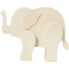 Djurfigurer Elefant 12 cm x 16 Plywood Träleksaker