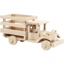 Lastbil i Plywood 22 cm Träleksaker till scrapbooking, pyssel och hobby