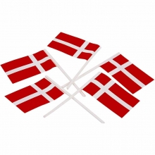 Tårtflaggor 30 x 50 mm Danmark 100 st Pappersflaggor