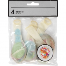 Ballonger Transparent Runda med konfetti 4 st