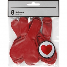Ballonger Röd Hjärtan 8 st Dekoration Bröllop Kärlek