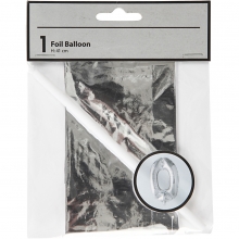 Folieballong 0 H: 41 cm Silver Ballonger
