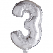 Folieballong - 3 - H: 41 cm - Silver