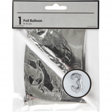 Folieballong 3 H: 41 cm Silver Ballonger