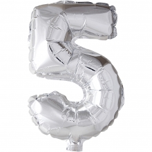 Folieballong - 5 - H: 41 cm - Silver