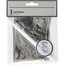 Folieballong 5 H: 41 cm Silver Ballonger