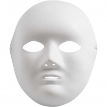 Helmasker av papp H: 22 cm B: 17 10 st Masker