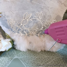 Påskkrans Vit Päls Kanin med öron Påskpyssel Inspiration