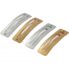 Hårklämmor Guld/Silver 16x58 mm 4 st Hårdekoration