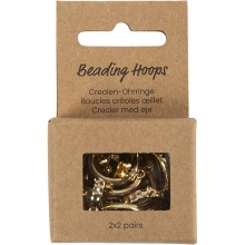 Förgyllda creoler med liten ögla för hänge, uppställda i par.