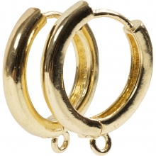 Förgyllda creoler med liten ögla för hänge, uppställda i par.