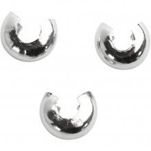 Knuttäckare till elastikt snöre Försilvrad 500 st Avslutningshylsa