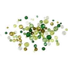 Harmoni Facettmix ca 170 st Gröna 45 gram Akrylpärlor