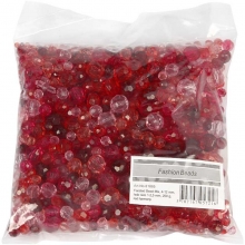 Harmoni Facettmix ca 860 st Röd 250 gram Akrylpärlor