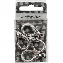 Karbinhakar Antiksilver -L: 30 mm hålstrl: 3 4 st Karbinhake