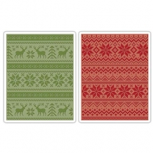 Sizzix Texture Fades A2 Embossing Folders Holiday Knits By Tim Holtz