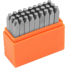 Prägelstämplar 3 mm Stora bokstäver Raka 27 st