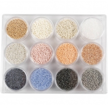 Seed Beads - 1,7 mm - Hål 0,5-0,8 mm - Dova Färger - 12x15 g