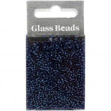 Seed Beads 1,7 mm Mörblå 25 gram pärlor, smyckestillverkning
