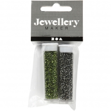 Seed Beads 1,7 mm Gräsgrön / Grågrön 2x7 gram