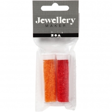 Seed Beads Orange & Röd 1,7 mm pärlor, smyckestillverkning