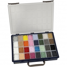Seed Beads 3,2 kg Pärlor Inkl. Raaco Väska 32 färger