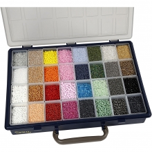 Seed Beads 3,2 kg Pärlor Inkl. Raaco Väska 32 färger