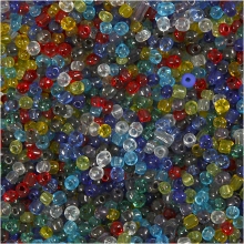 Rocaipärlor - 6/0 - 4 mm - Transparenta färger - 130 g