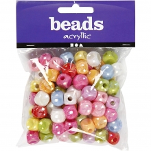 Fyrkantiga Pärlor i Regnbågsfärger 10 mm 60 gram Akrylpärlor