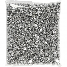 Bokstavspärlor 7 mm Hål 1,2 Silver 1500 st