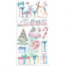 Paper Pack 10 ark Stamperia Christmas Rose 6x12 Tum Julpyssel Papper