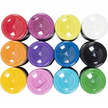 Textilfärg Täckande Färger 12 Mixade - 50 ml - För Mörka Textilier