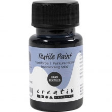 Textilfärg Täckande Svart - 50 ml - För Mörka och Ljusa Textilier