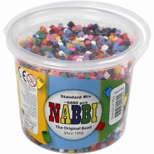 Nabbi Pärlor 5000 st - Standard Färger i Hink - Medium