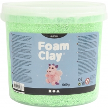 Foam Clay Grön Glitter 560 g Lera till scrapbooking, pyssel och hobby