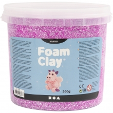 Foam Clay Lila Glitter 560 g Lera till scrapbooking, pyssel och hobby