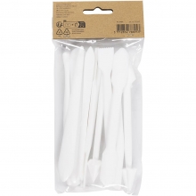 Tolvpack vita modelleringspinnar med olika spetsar upplagda i rad.