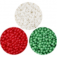 Pearl Clay Lera 3-pack Grön, Vit & Röd till scrapbooking, pyssel och hobby