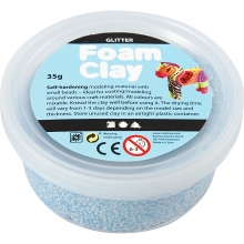 Foam Clay - Ljusblå - Glitter - 35 g
