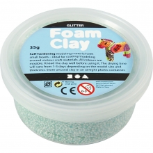 Foam Clay Ljusgrön Glitter 35 g Lera till scrapbooking, pyssel och hobby