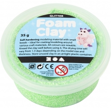Foam Clay Grön Glitter 35 g Lera till scrapbooking, pyssel och hobby