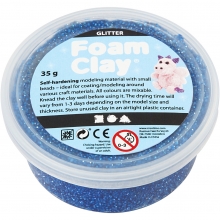 Foam Clay Blå Glitter 35 g Lera till scrapbooking, pyssel och hobby
