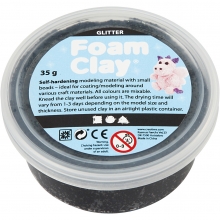 Foam Clay Svart Glitter 35 g Lera till scrapbooking, pyssel och hobby