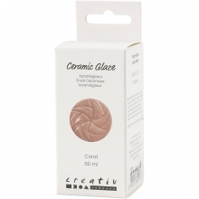 Flaska med coral keramikglasyr 60 ml, packshot.