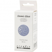 Flaska med country blue keramikglasyr 60 ml, packshot.