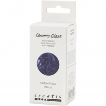 Flaska med federal blue keramikglasyr 60 ml, packshot.