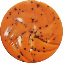 Flaska med orange sunset prickig keramikglasyr 60 ml, packshot.