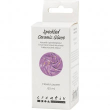 Flaska med flower power prickig keramikglasyr 60 ml, packshot.